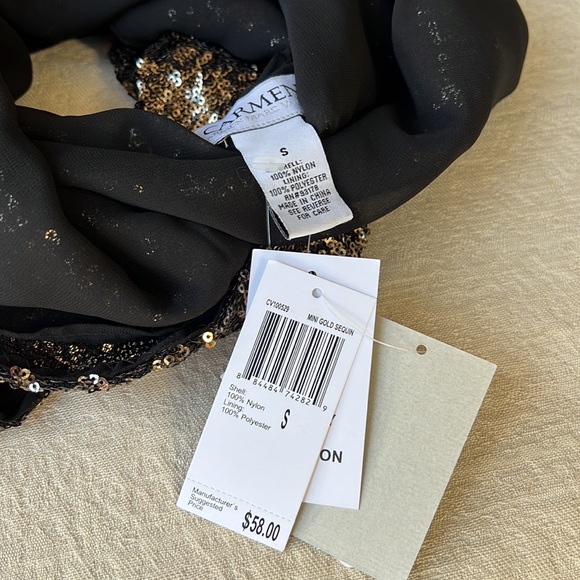 CARMEN MARC VALVO Sequin tank top size S - Picture 13 of 14